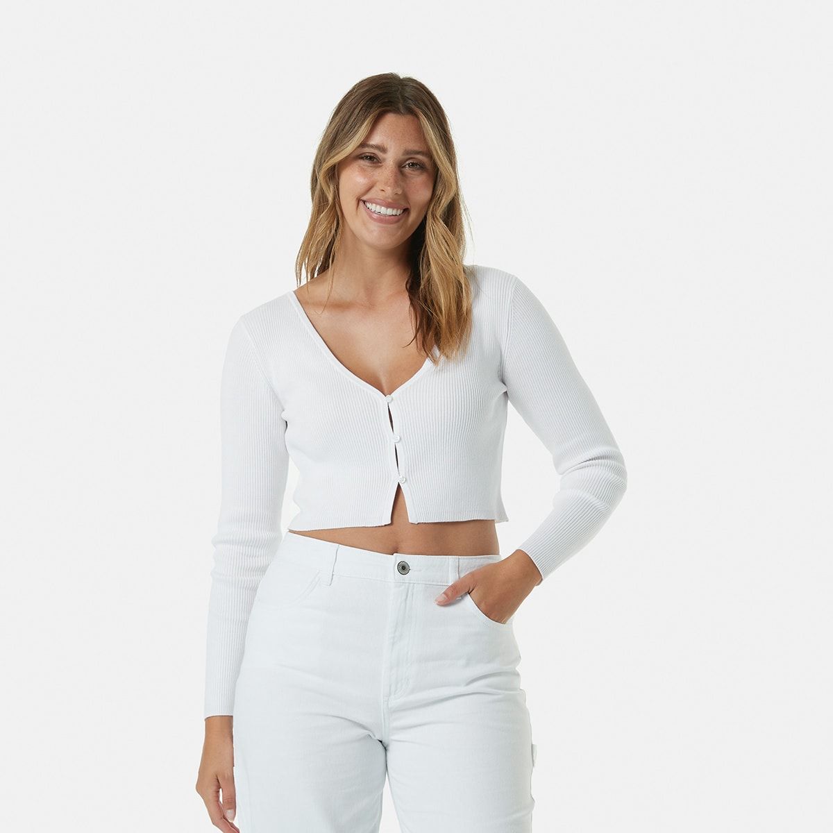 Long Sleeve Button Detail True Knit Top