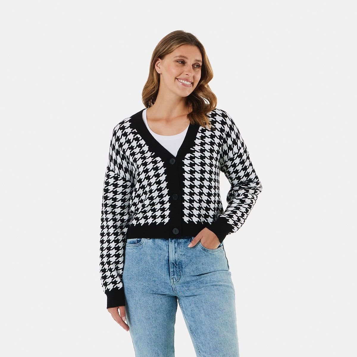 Jacquard Print Cardigan