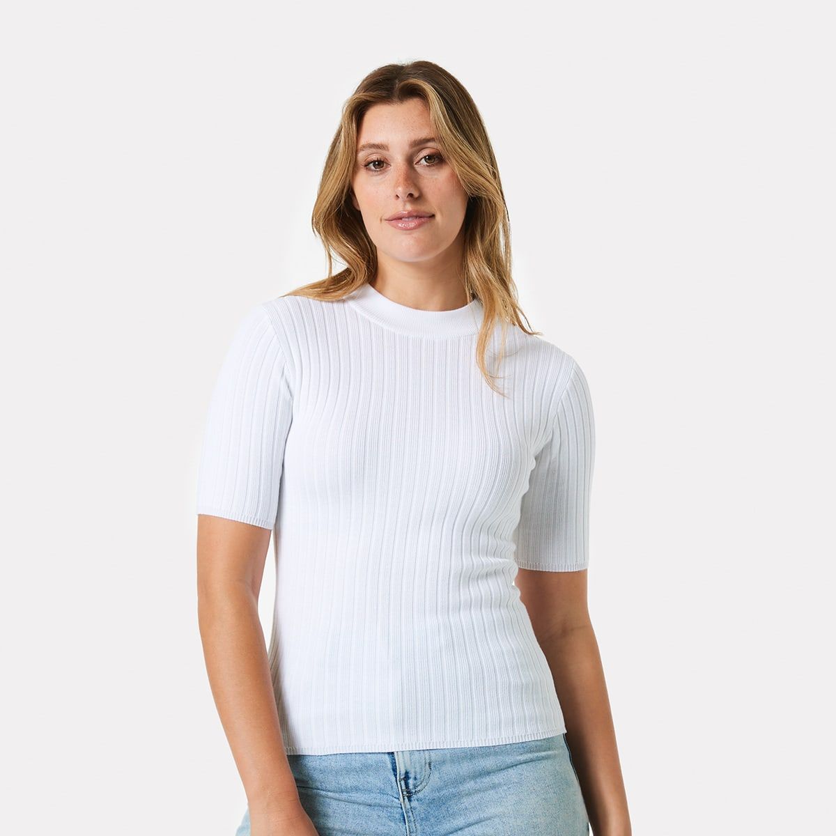 Short Elbow Sleeve True Knit Top