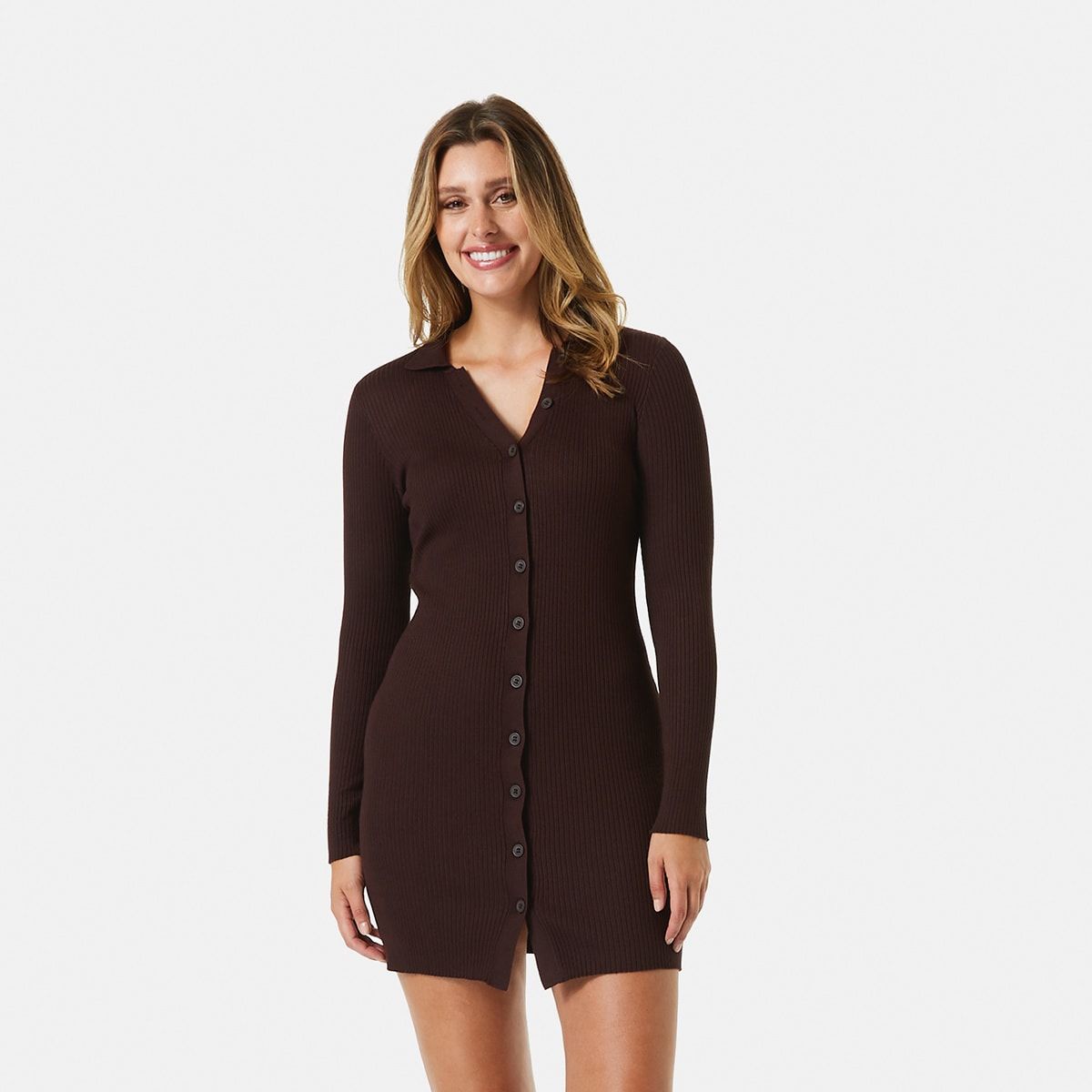 True Knit Collar Mini Knitwear Dress