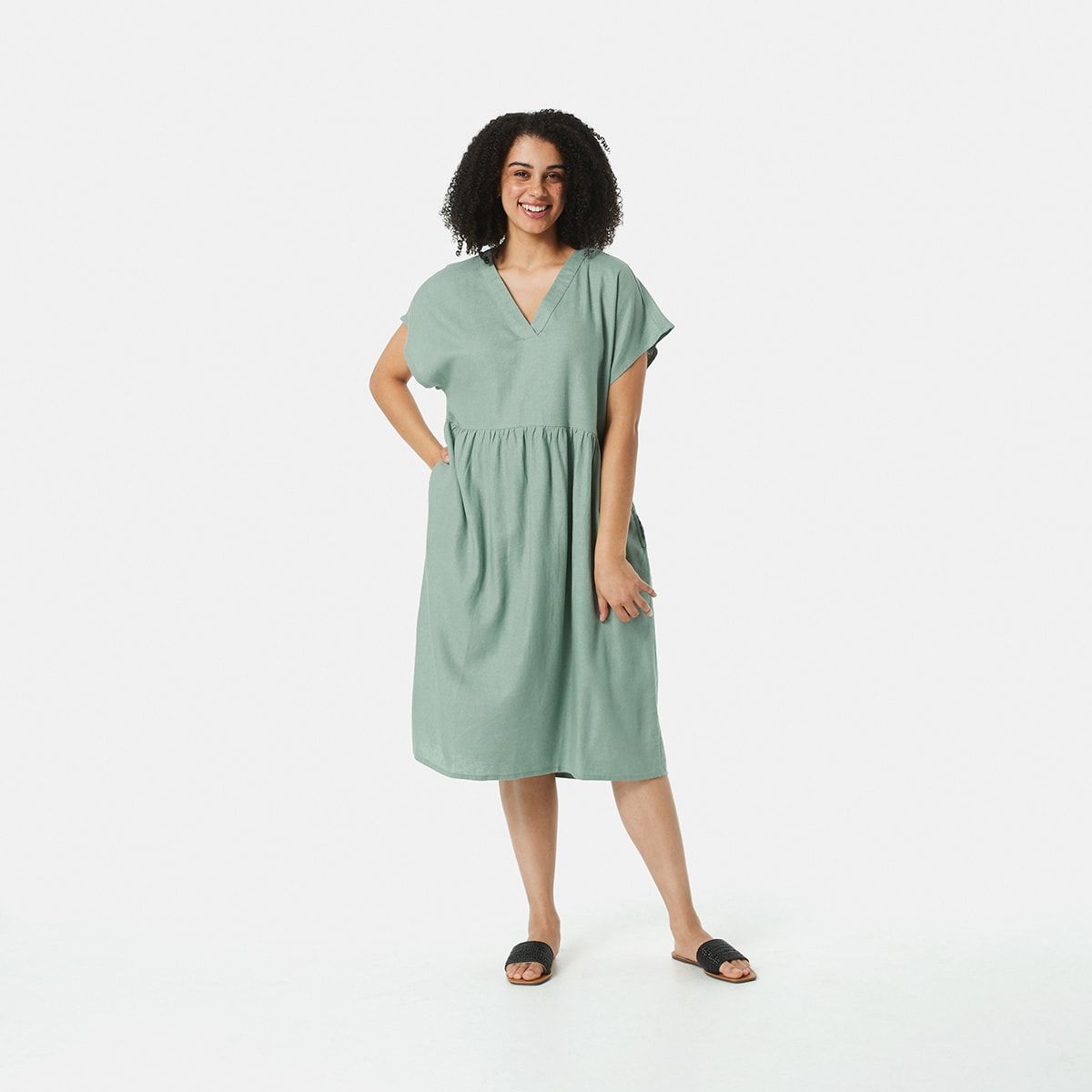Short Sleeve V-Neck Dress