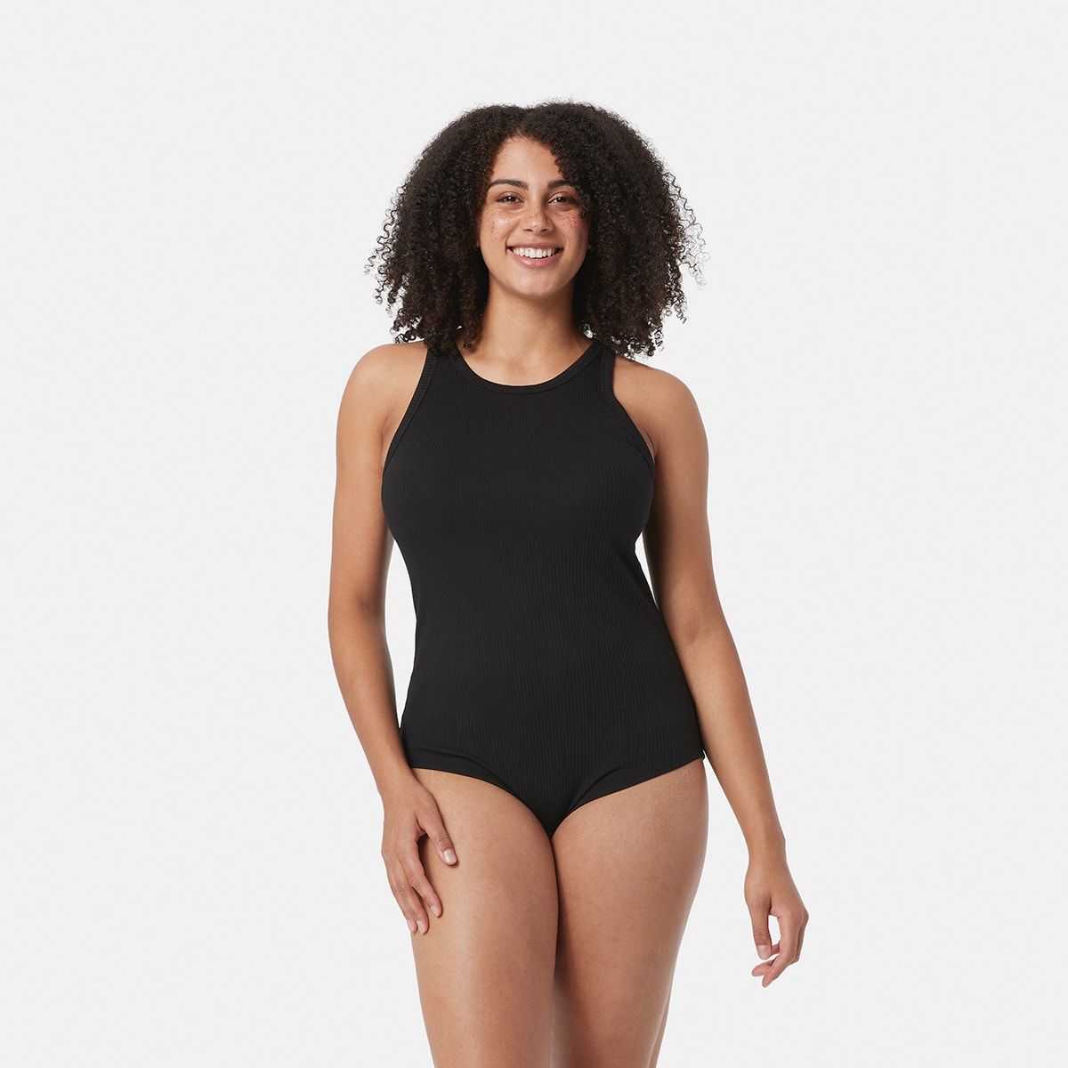 Sleeveless Rib Cut Away Bodysuit