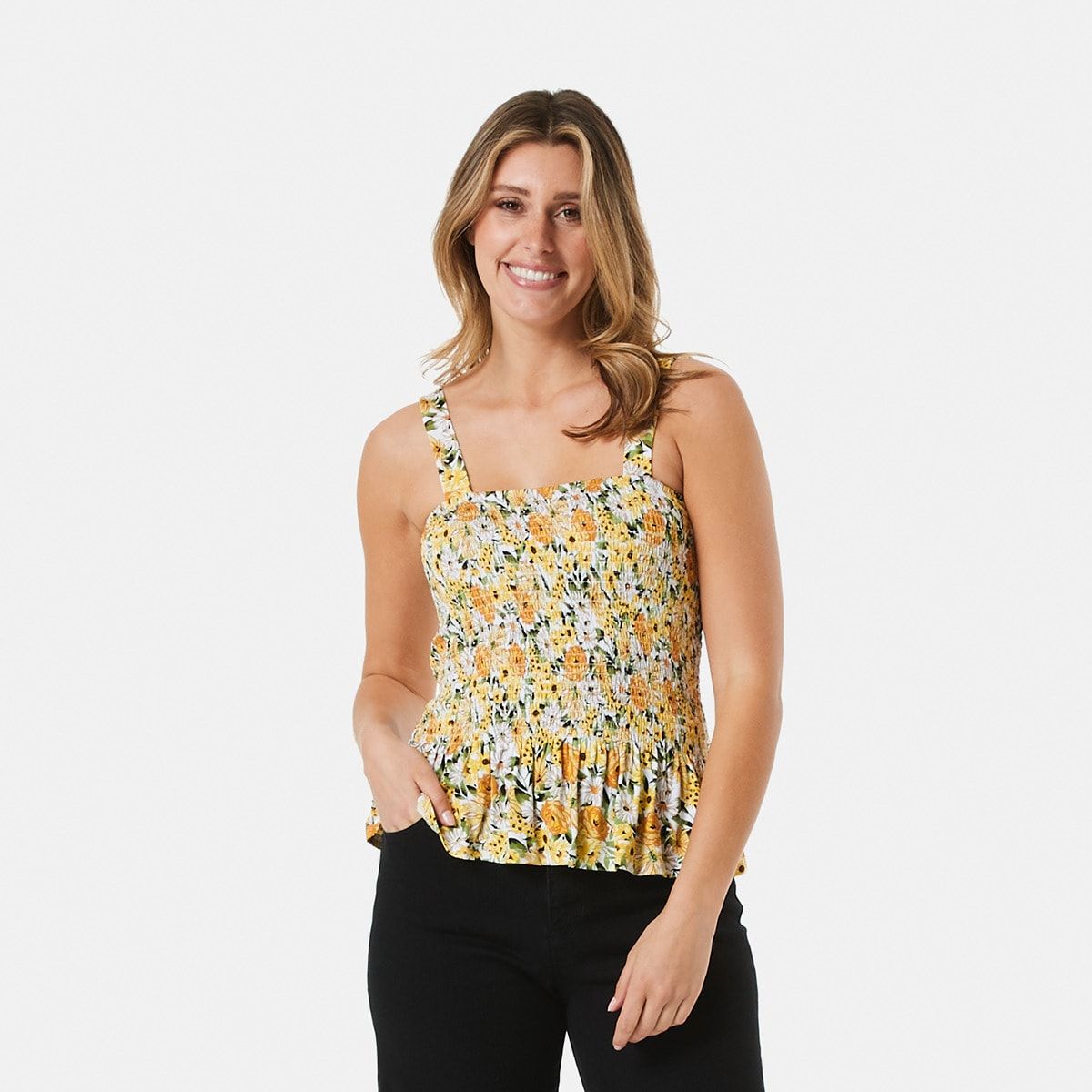 Sleeveless Shirred Cami Top