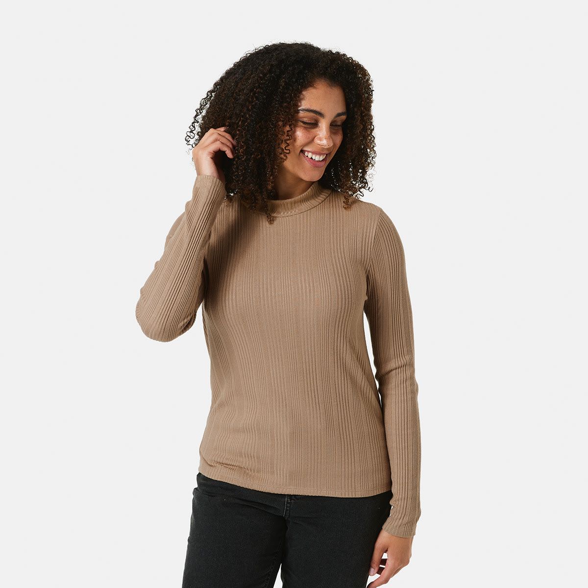 Long Sleeve Brushed Turtle Neck Top
