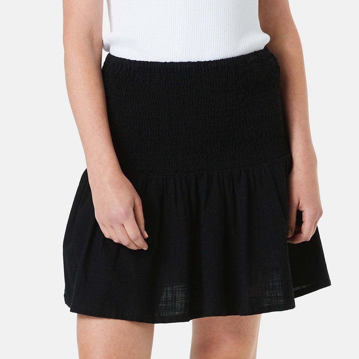 Shirred Detail Mini Skirt