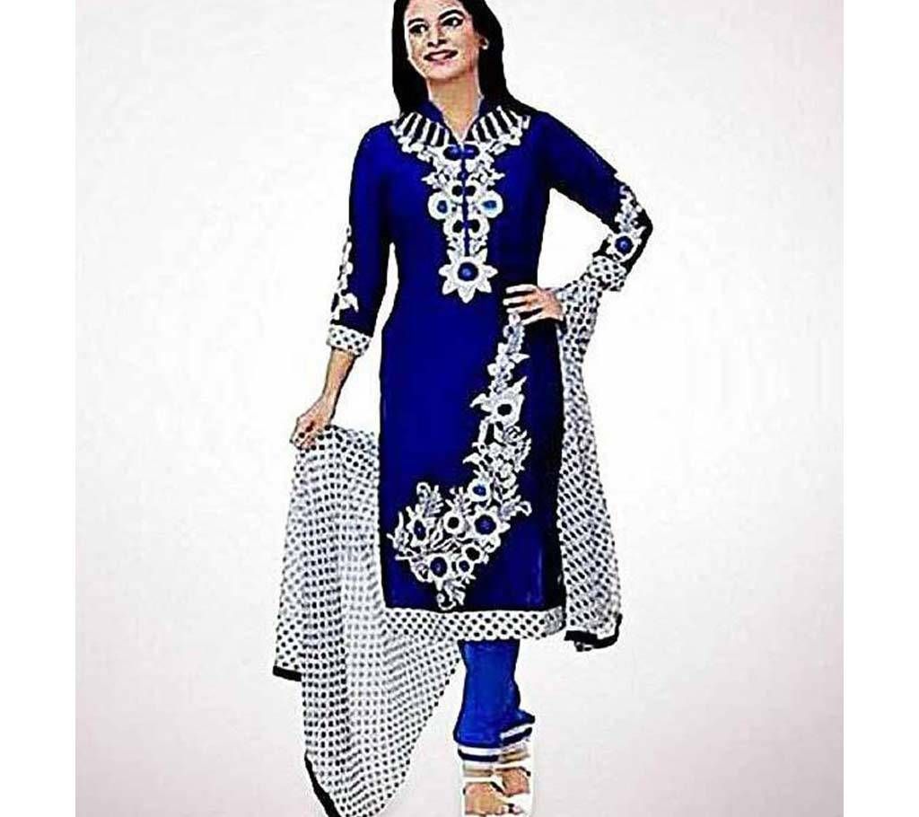 Unstiched Block Printed Cotton Three Piece Dress