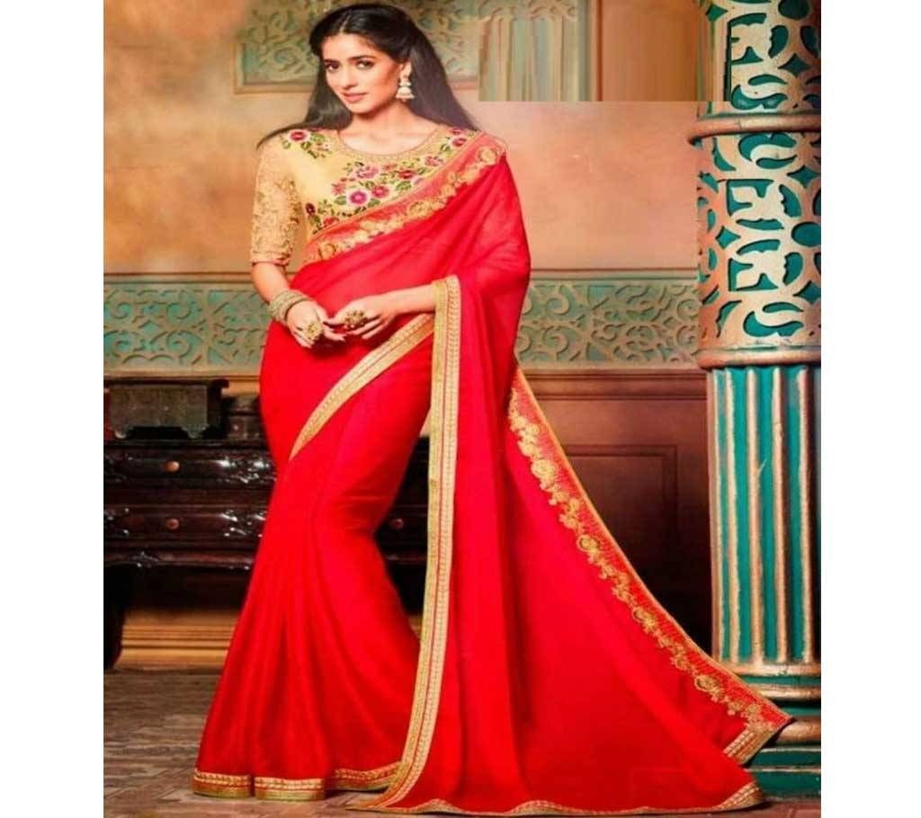 Indian Soft Georgette Embroidery Sharee - Copy