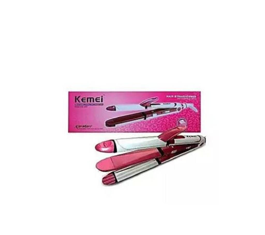 3 in 1 Hair Curler Iron Kemei KM-1291 - White and Pink