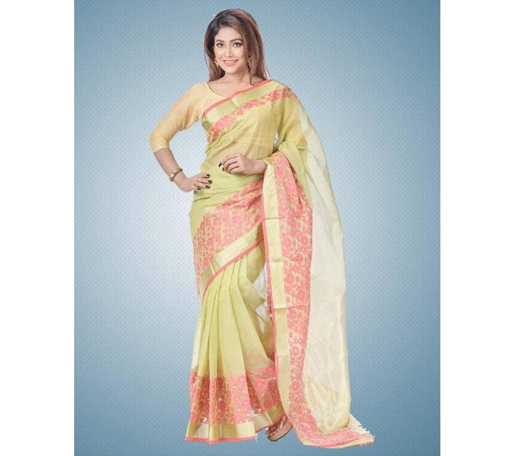Half Silk Jamdani Saree 13 Hat With Blouse