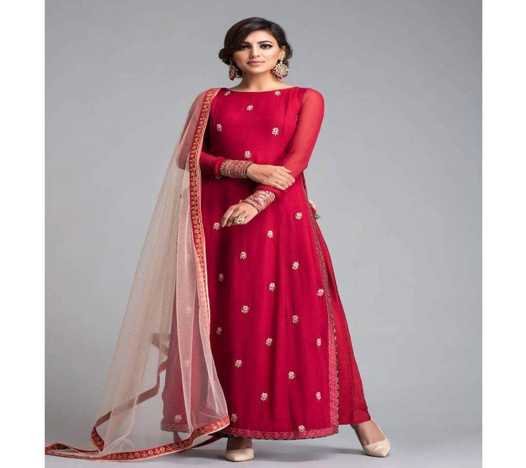 Un-stitched georgette with embroidery salwar kameez