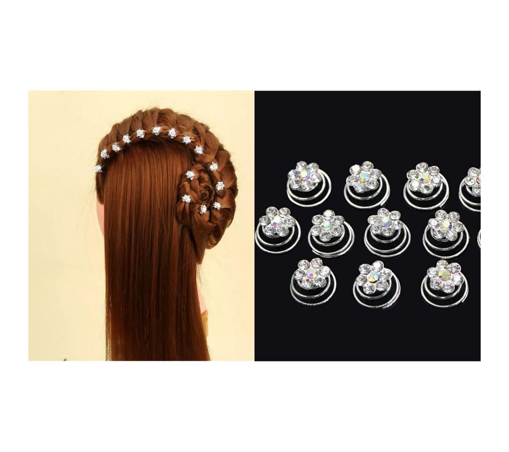 12pcs Cryatal hair clip