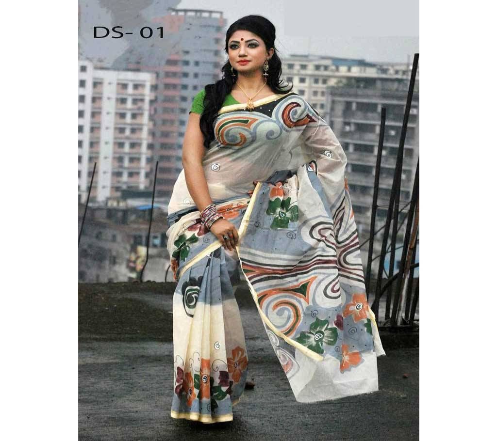 COTTON COTA HAND PRINT SAREE