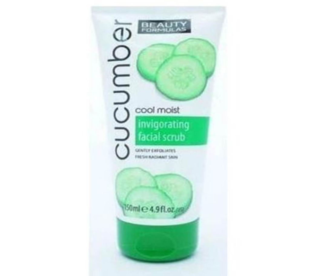 BEAUTY FORMULAS COOL MOIST CUCUMBER FACIAL SCRUB 150ml - UK 