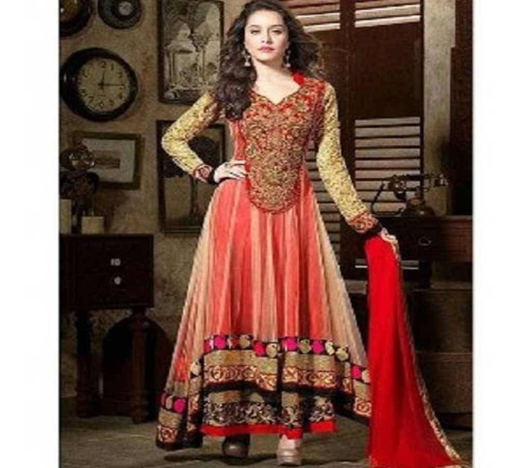 Indian Soft Net Embroidery Three Piece Copy