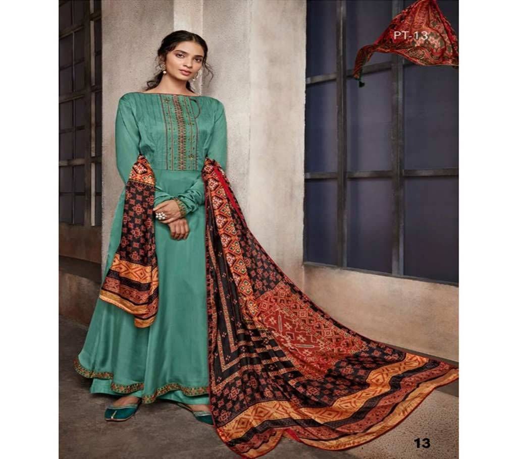 Varsha Patola - 13 Unstitched Satin Salwar Suit