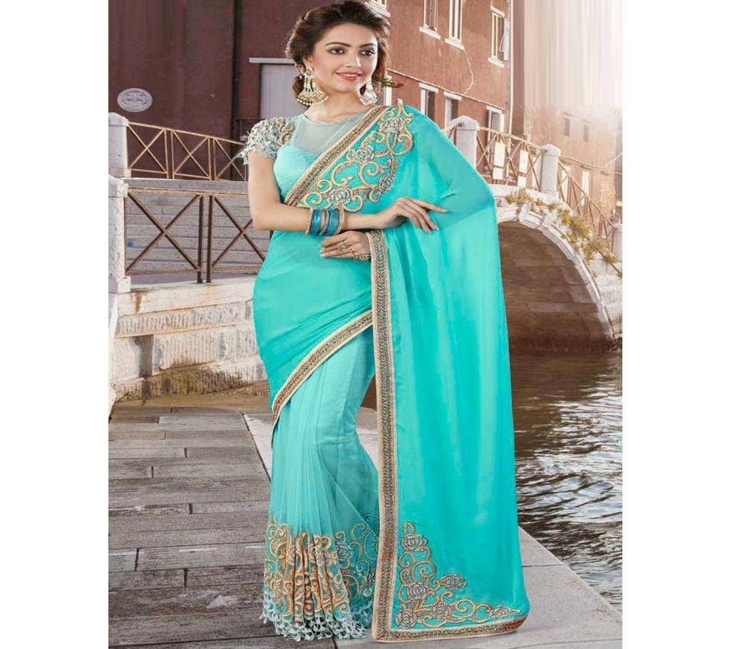 Net Indian Saree With Blouse