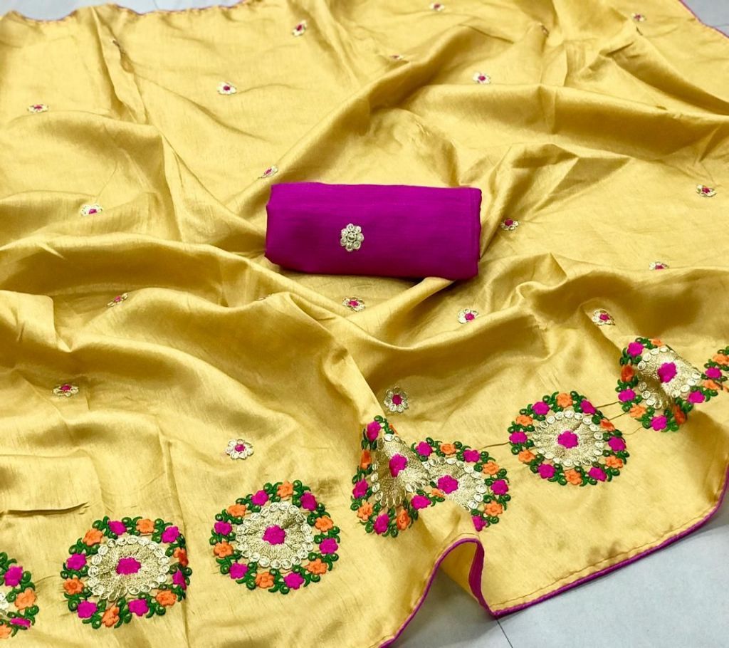 Resham Silk Sarees - Golden Yellow