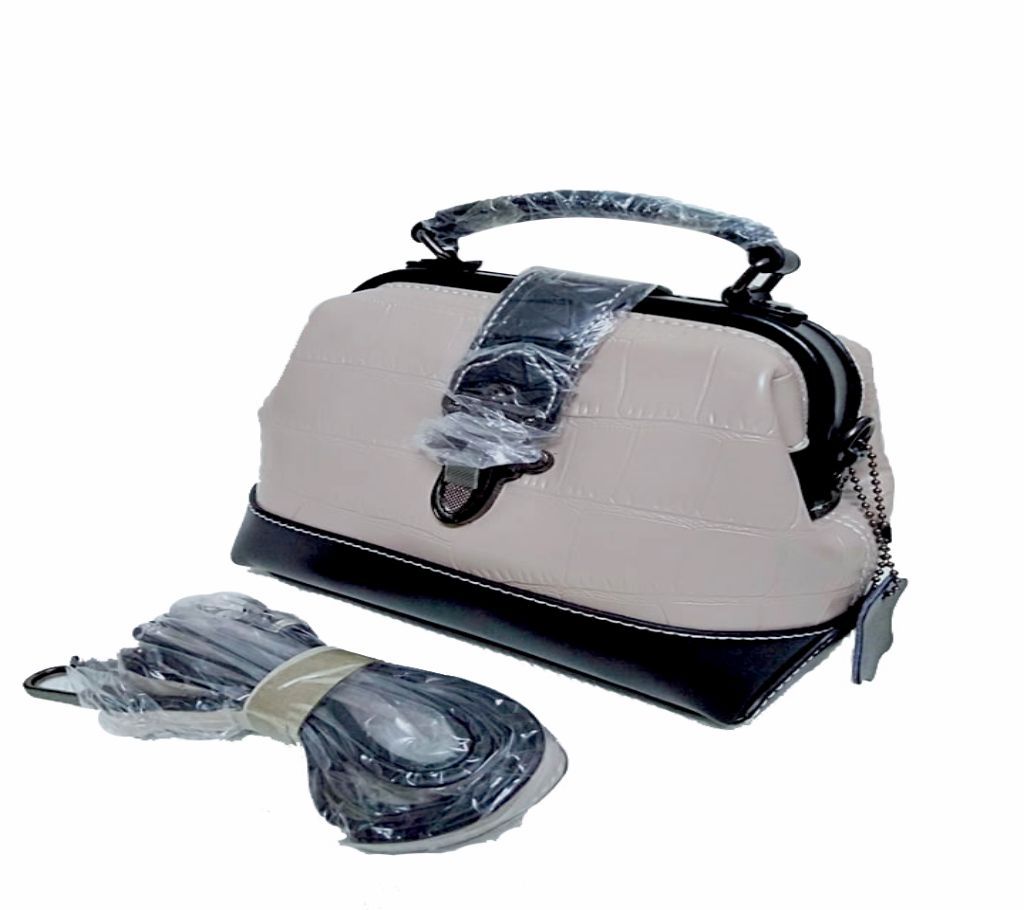 Black with off White color Hand Bag
