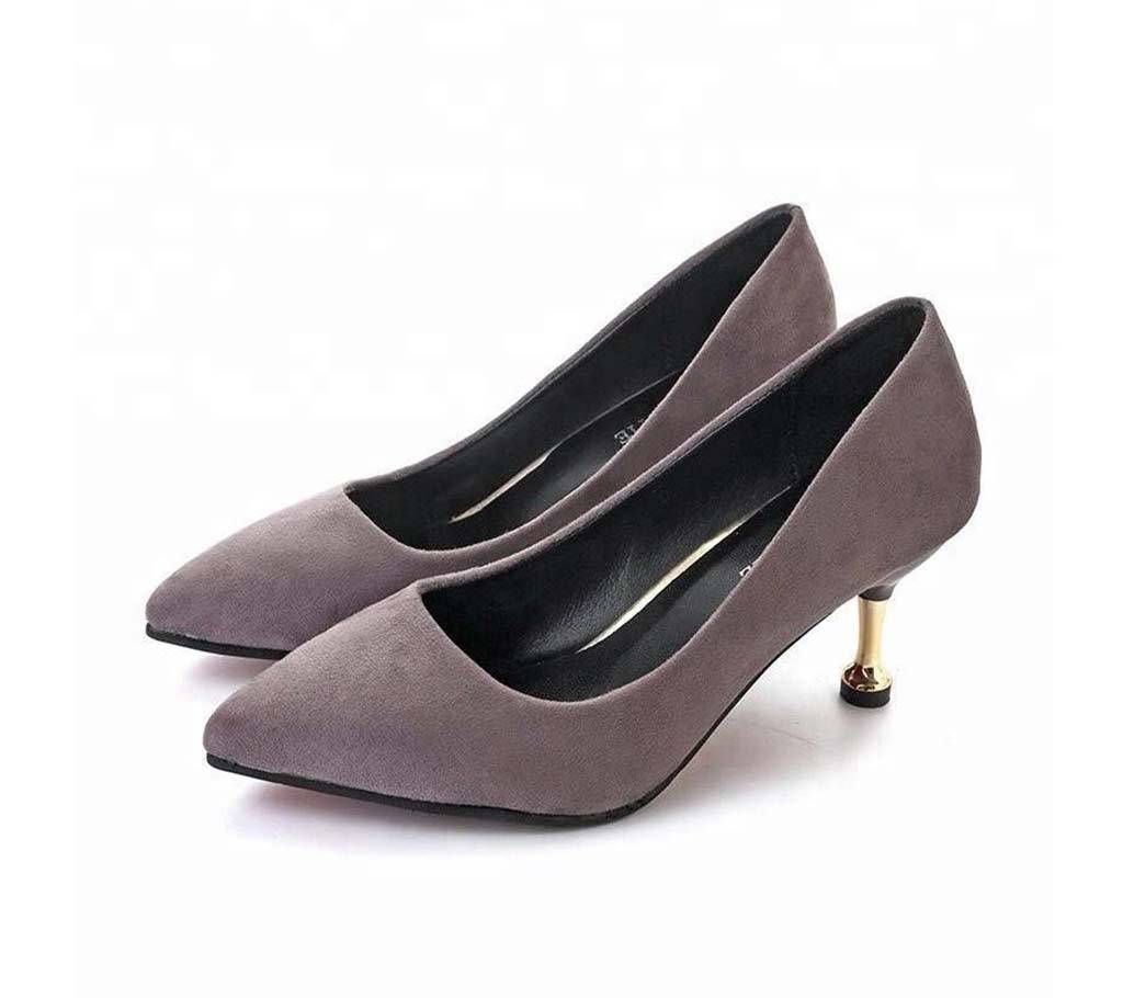 Women Exclusive High Heel Imported Shoe LSH_002- Grey Color