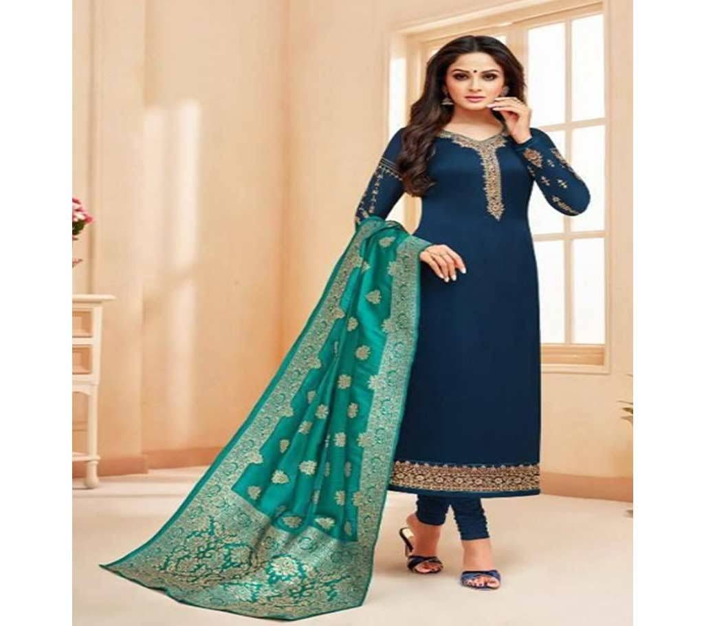Meera Trendz Zisa Vol 54 Hit List  Salwar kameez- 10281 - Navy Blue Unstitched Three Piece - Copy (Code-SU786)