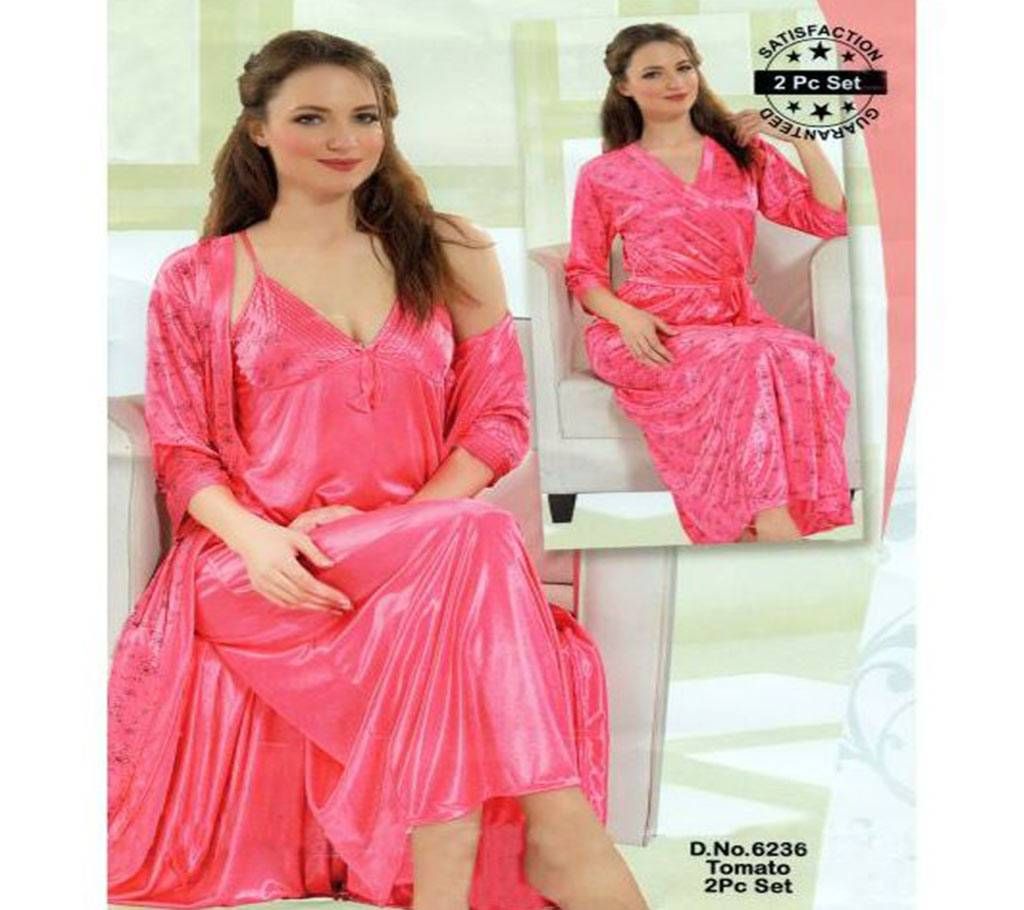 Fashionable Two Part Nighty-6236 Tomato