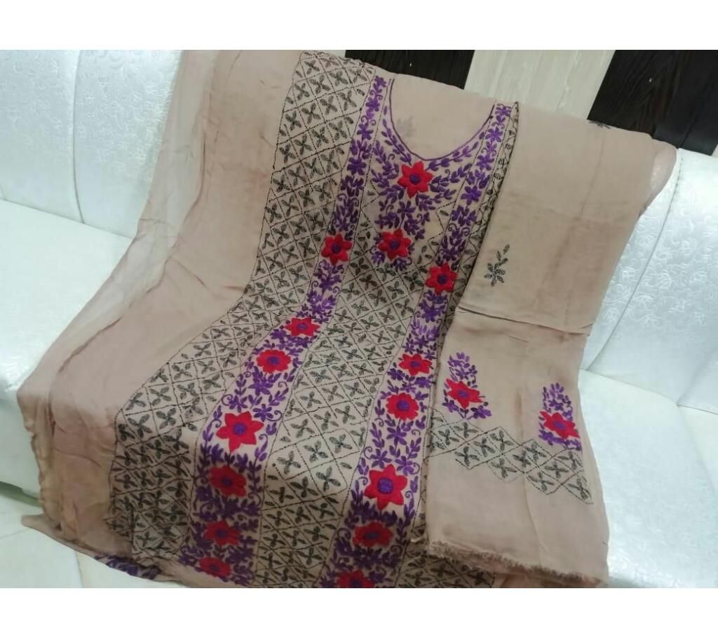Satin Georgette Dyed with EmbroideryBottom