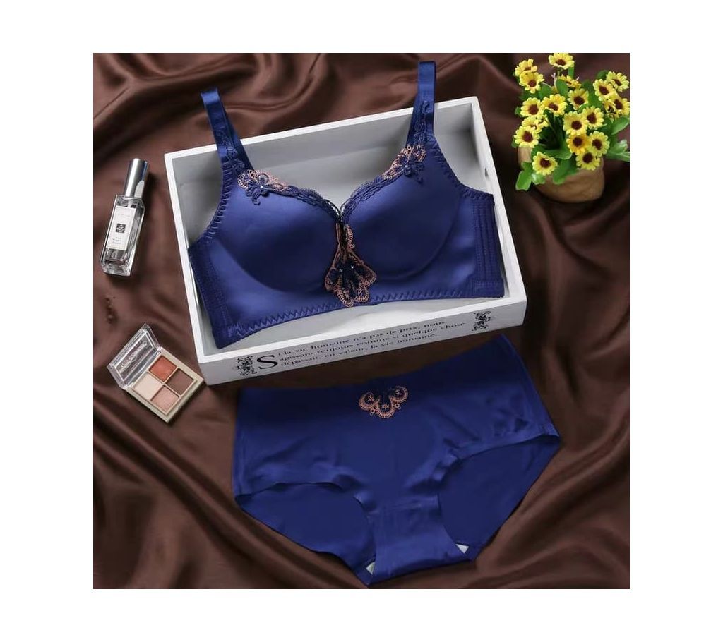 Nakhsi Butterfly bra panite set...Blue