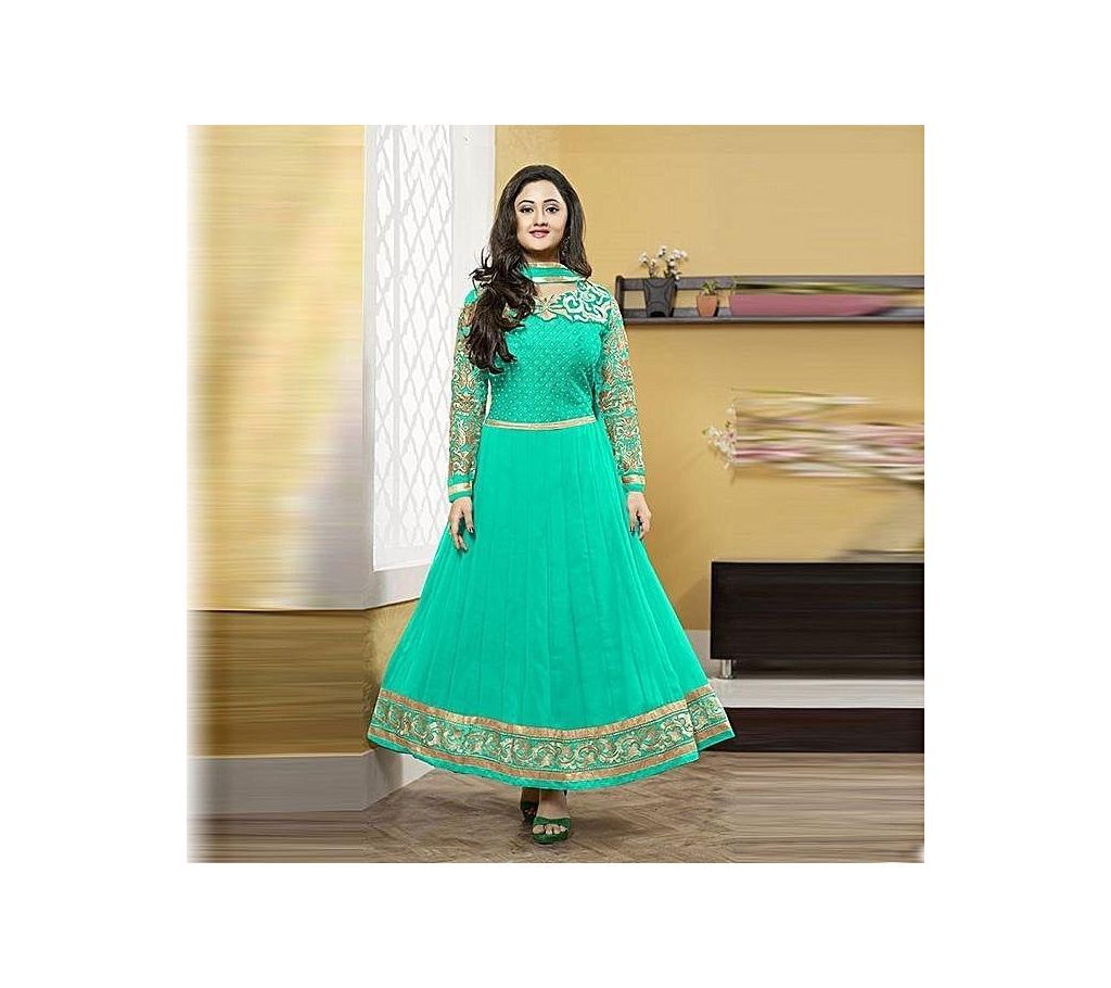Unstitched Turquoise CottonSalwar Kameez For Women