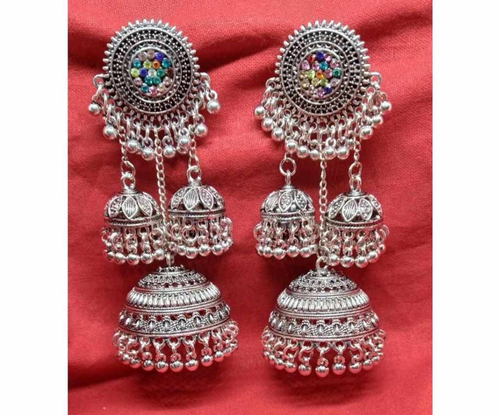 oxidised jhumka