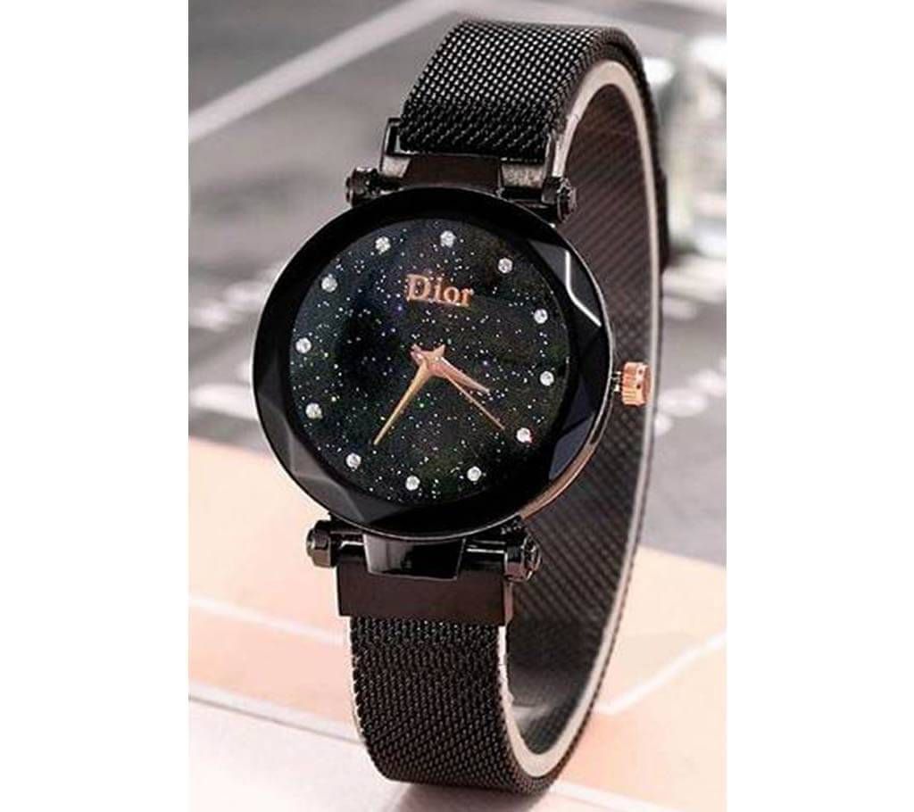 Dior Magnet Ladies Black Wrist Watch 