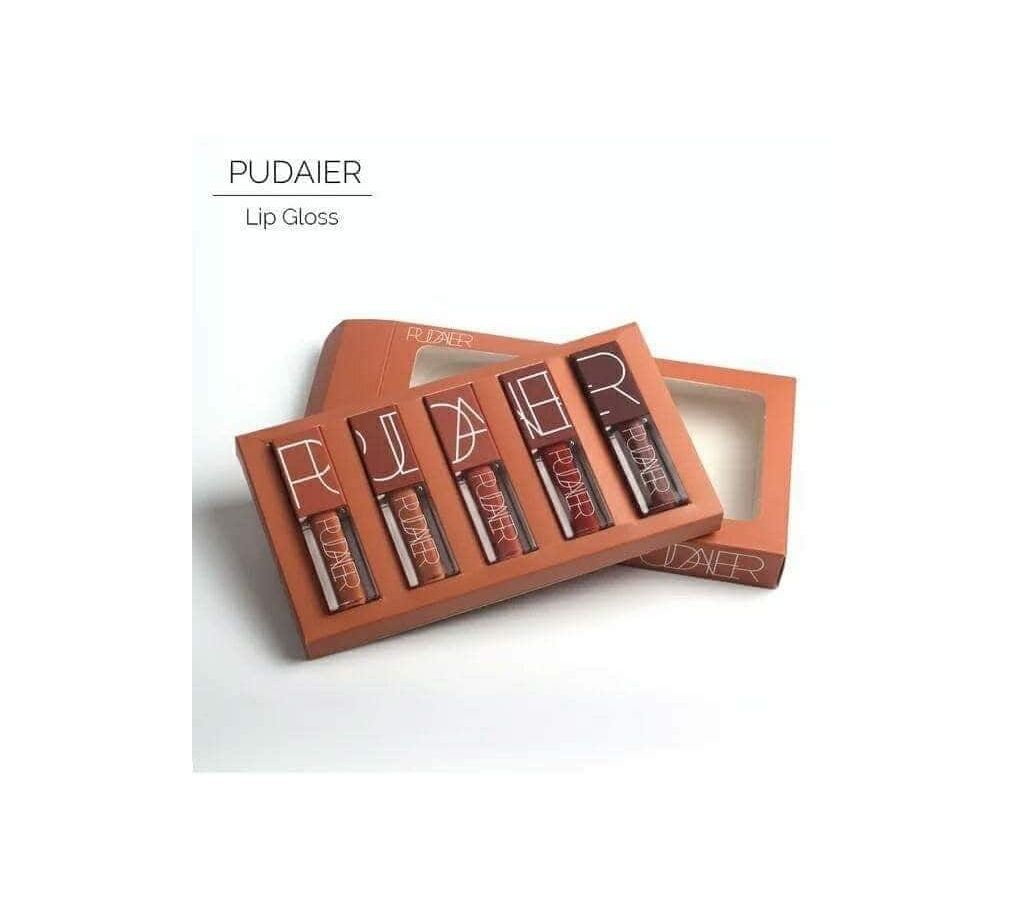 Pudaier 5pcs Waterproof Long Lasting Matte Liquid Lipstick Matte lipstick Gloss set lipstick set