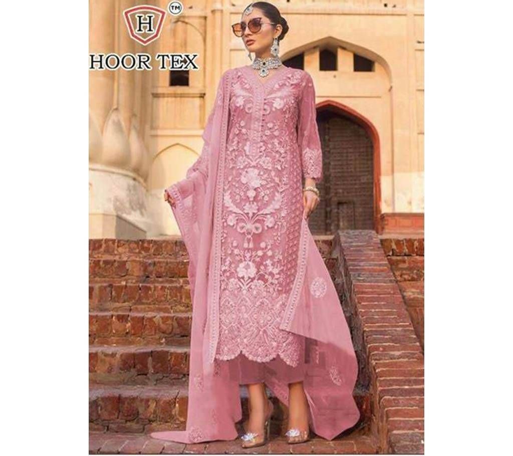 Unsttched Georgette Three Piece - Pink 