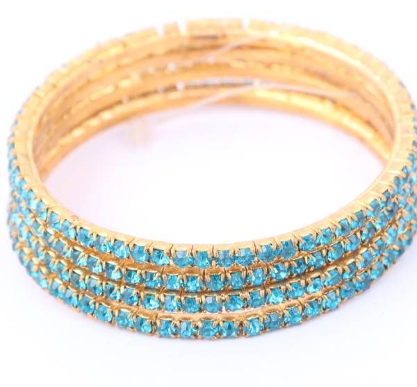 Blue Stone Setting Gold Plated Bangles 