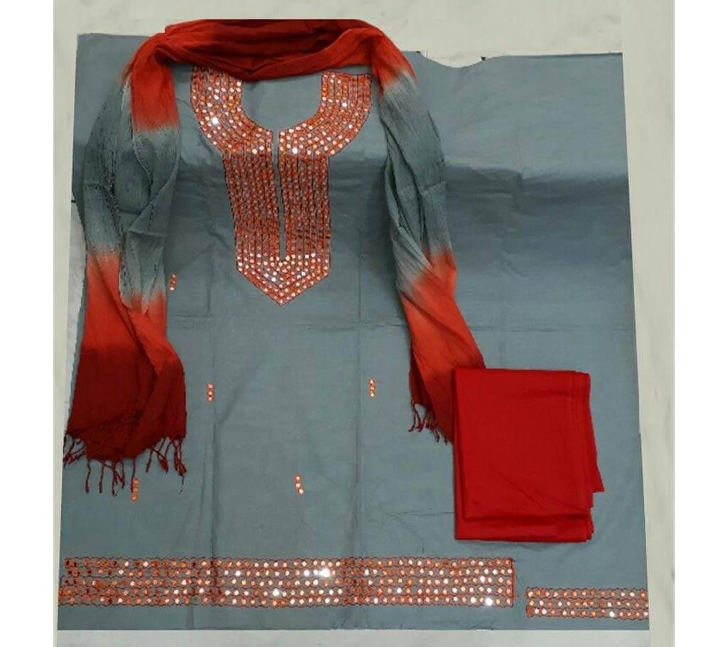 Unstitched Embroidered Cotton Three Piece copy