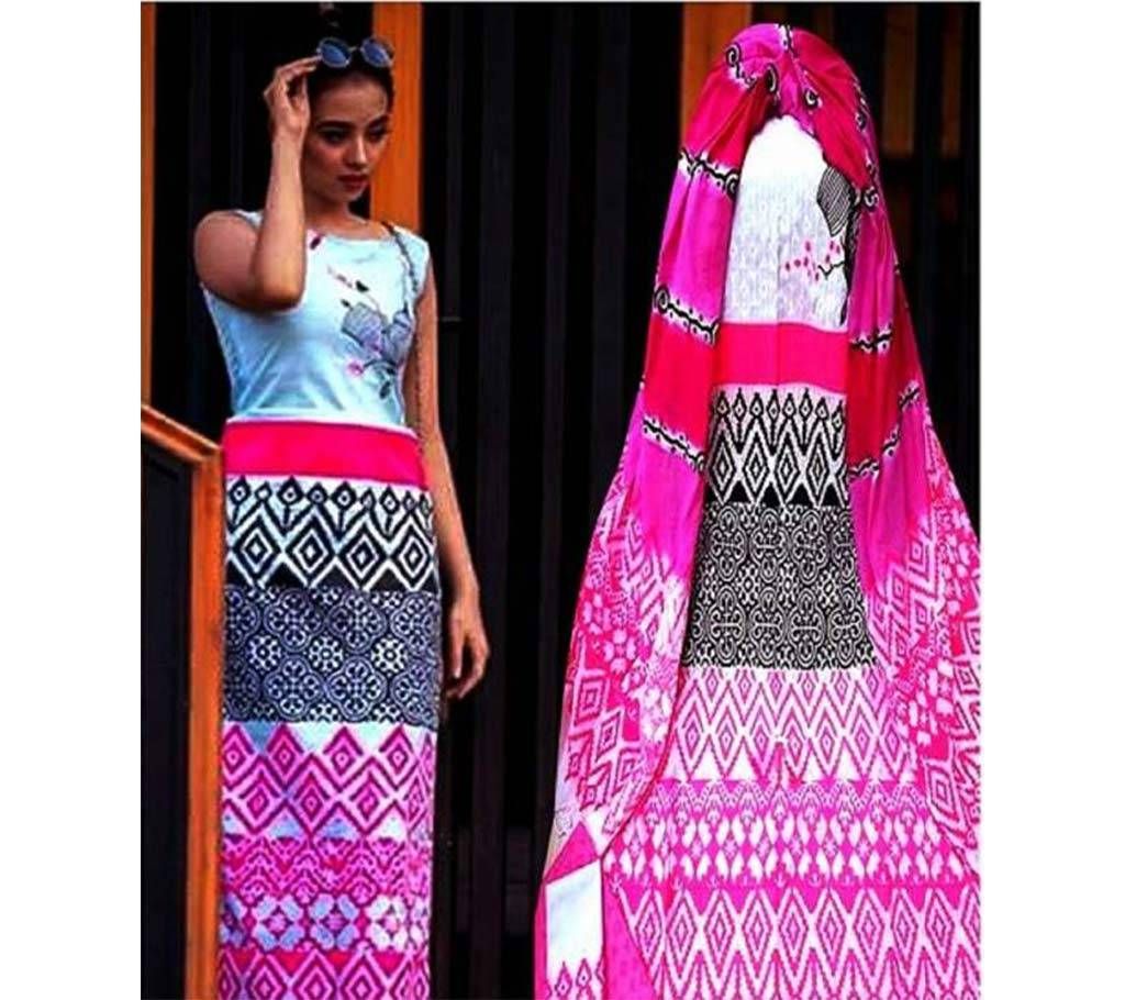 Unstiched block printed cotton Three pic