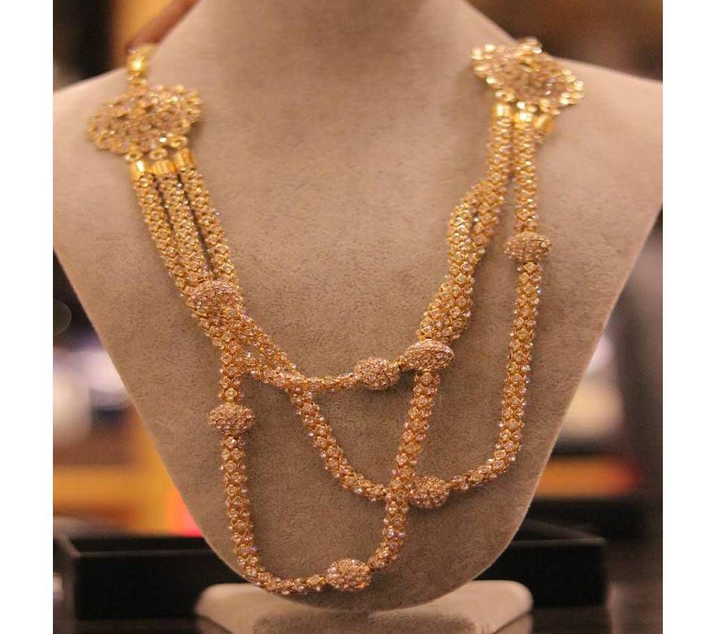 Gold Plated Stone Setting Antic Necklace
