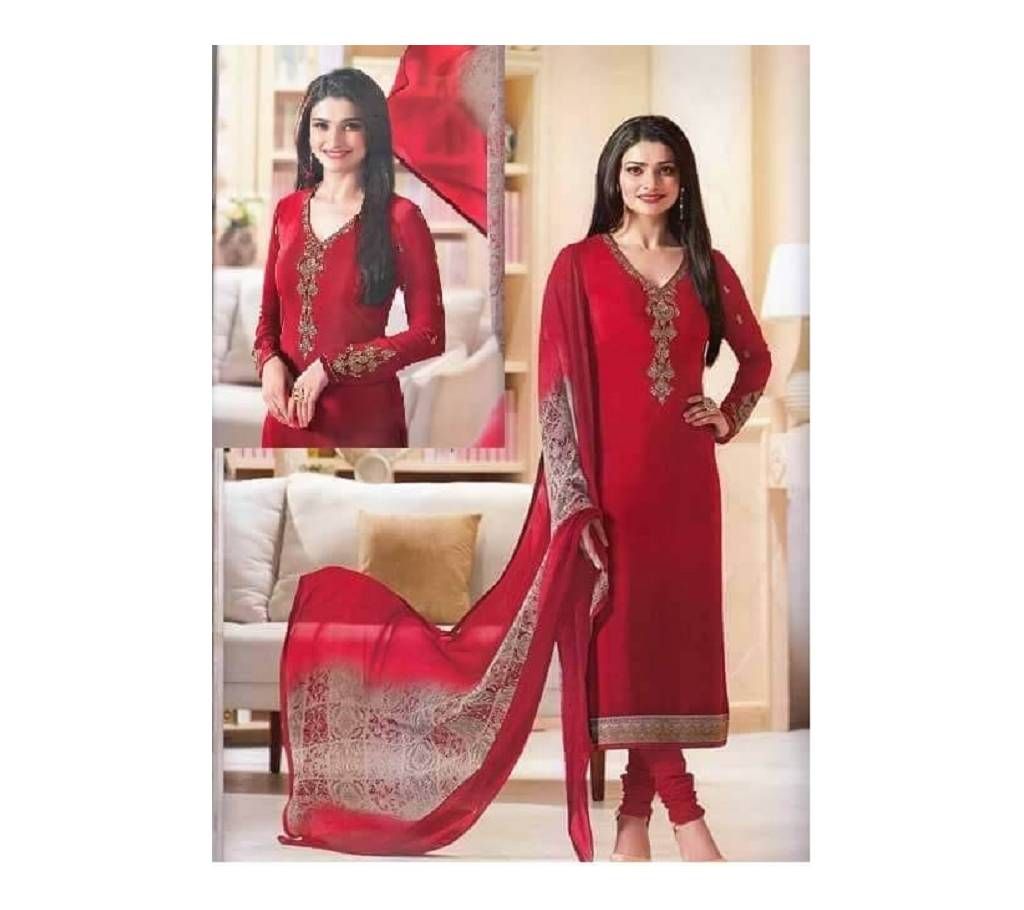 Semi Stitched Silk 3 Piece