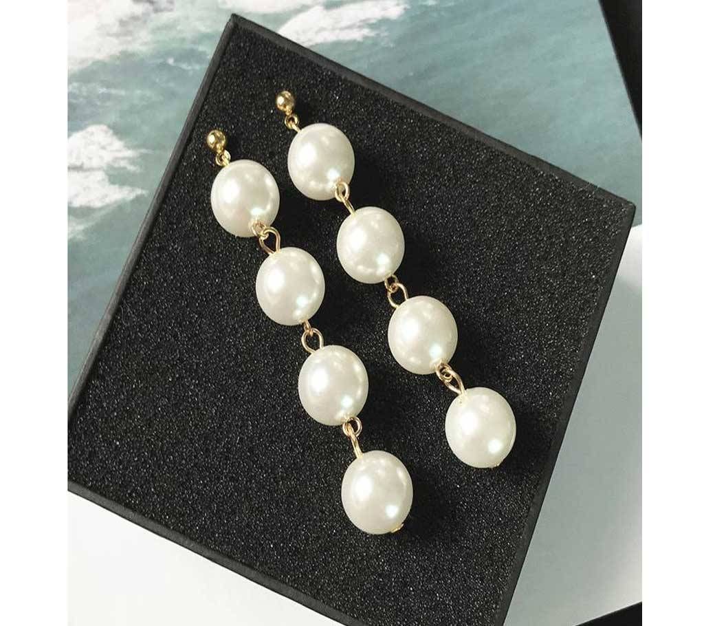 Lusion Jewelry Star Simple Simulated Pearls Drop Earrings Woman New Cheap Long Damgle Earring