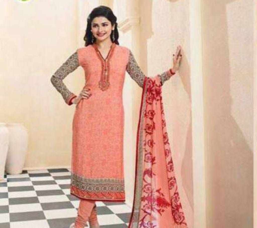 Unstitched Indian Georgette Embroidery Three piece Copy