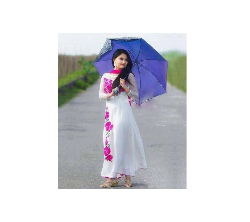 Unstitched block printed Rajdhani voyel cotton Salwar Kameez St block-314