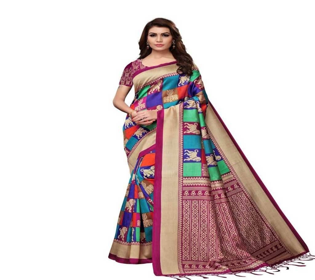 Mayshury Silk Saree 01 Green Blue Red Mix-AMI1396-D87C 5760 1A00