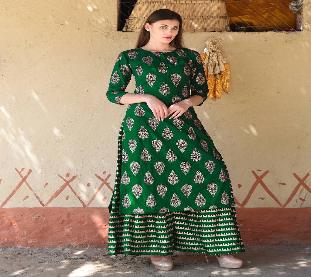 Un-stitched rajdhani voyel cotton block print salwar kameez seblock-252