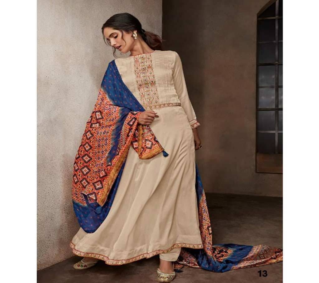 Varsha Patola - 14 Unstitched Satin Salwar Suit