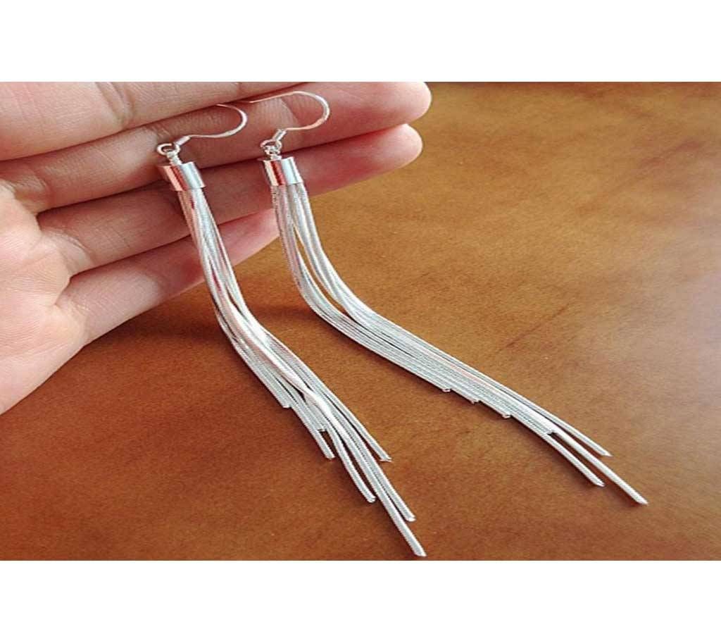 Long Earrings Silver color Tassel Earrings 