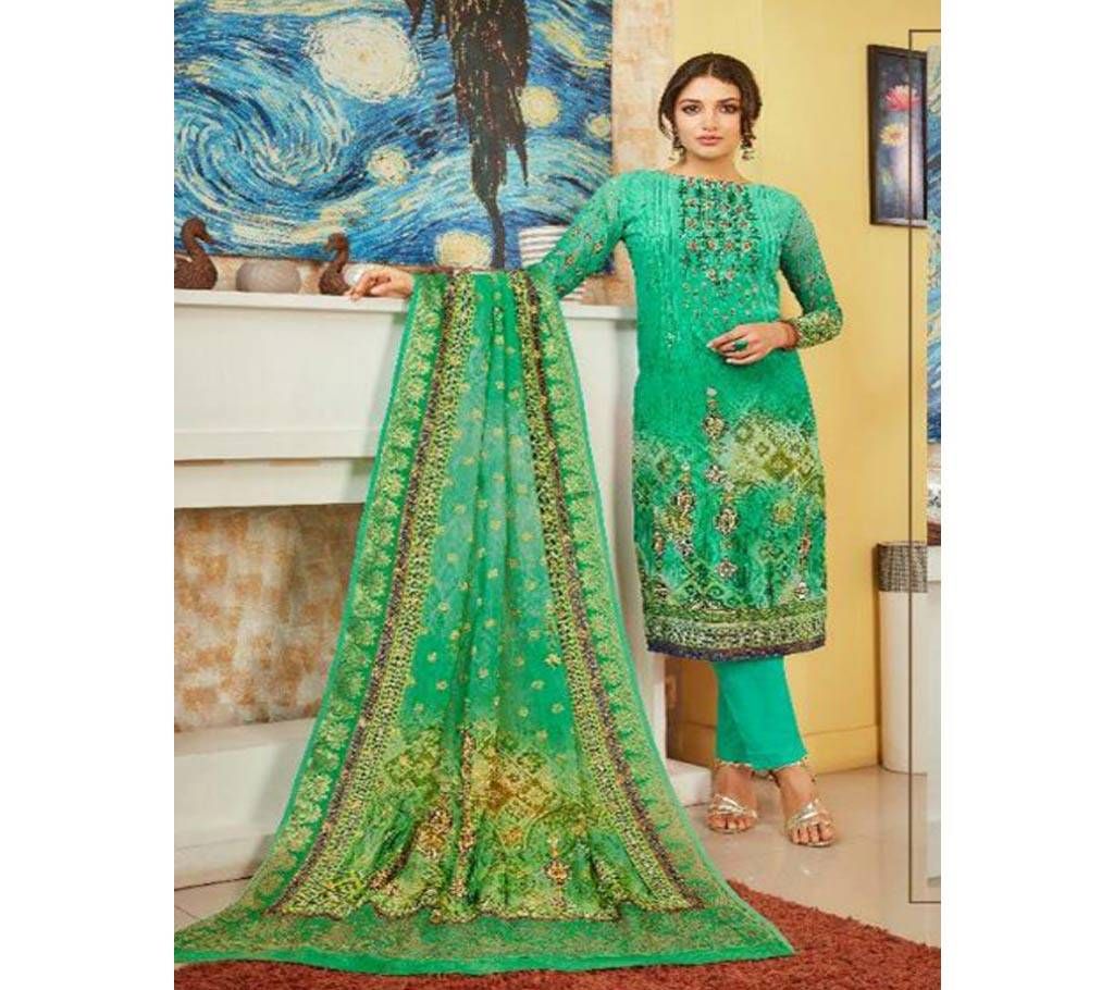 Acme Weavers kiaraa paste Banaras 2 unstitched Georgette 3 pcs (copy)