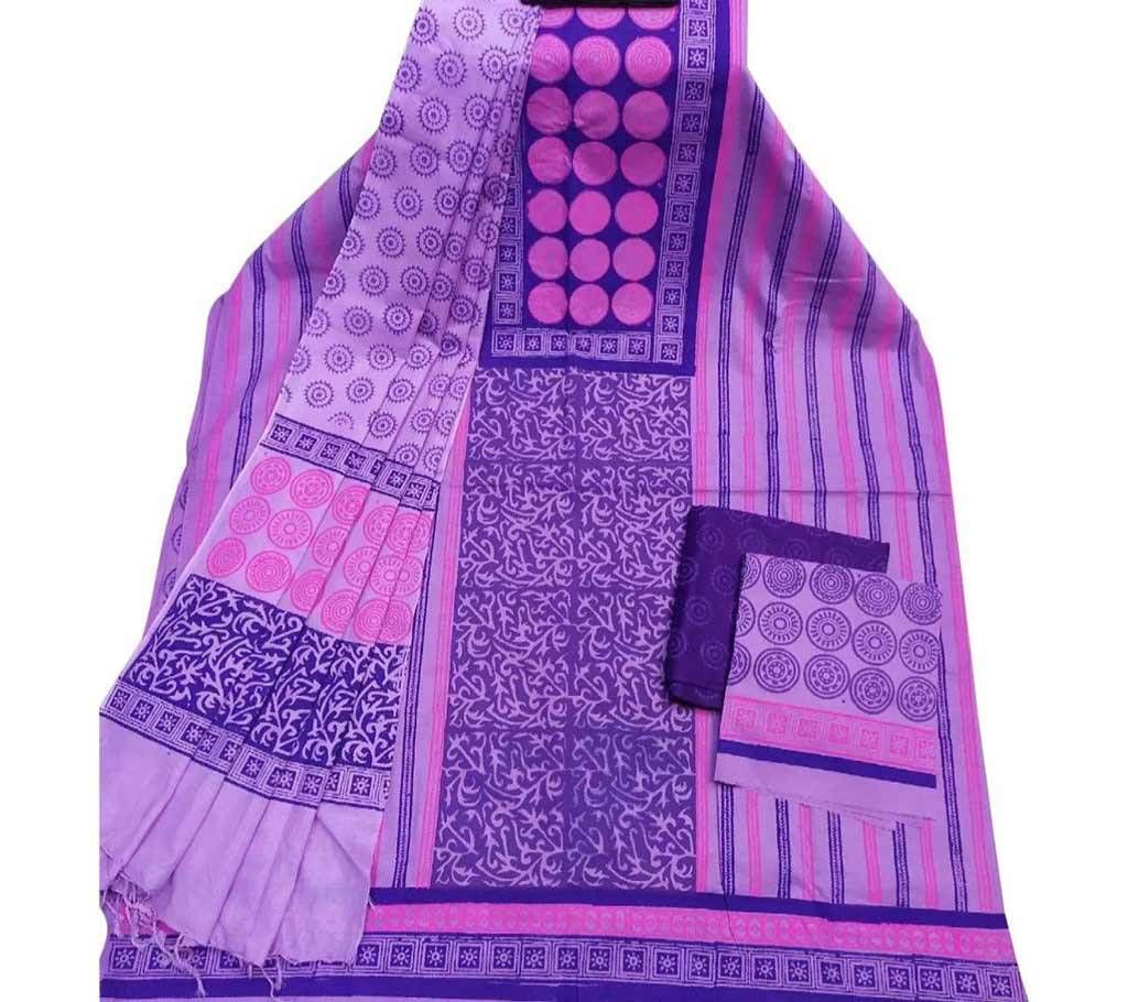 Unstitched Block Printed Cotton Salwar kameez fs-5