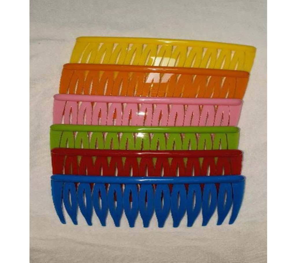 Girls hair comb and multi colored flower clip-6pcs 