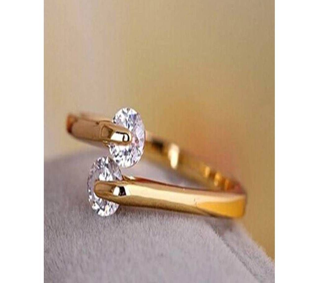 gold plated twin zing finger ring