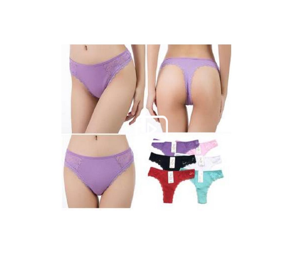 (2 Pcs) Female Panty Women Panties Lace sexy cotton ladies thongs easing cotton solid color ladies Girls underwear