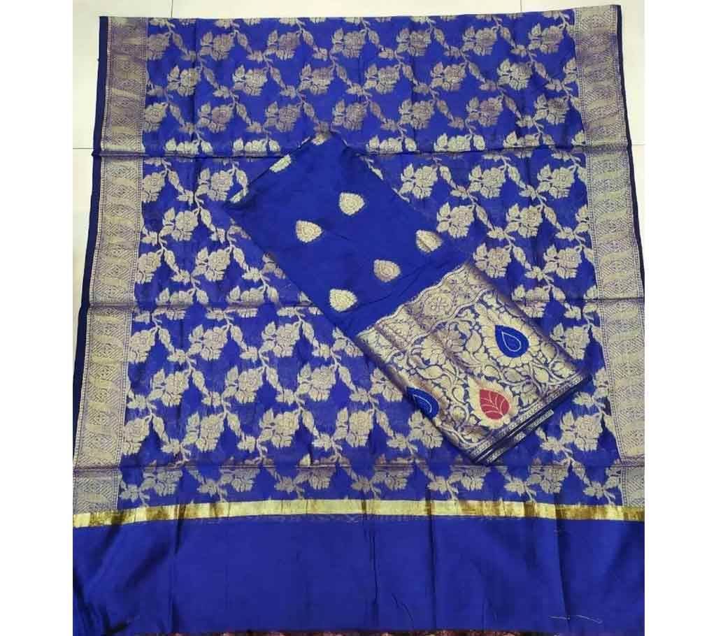 Unstitched indian katan Kameez And Orna for Women-2pcs 